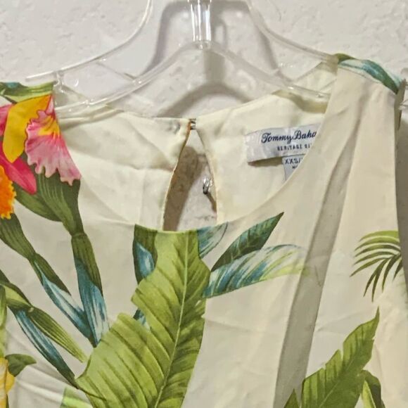 ❤️ Tommy Bahama Madeira Blooms Heritage Silk Sleeveless Tropical Shift Dress XXS - Picture 10 of 10